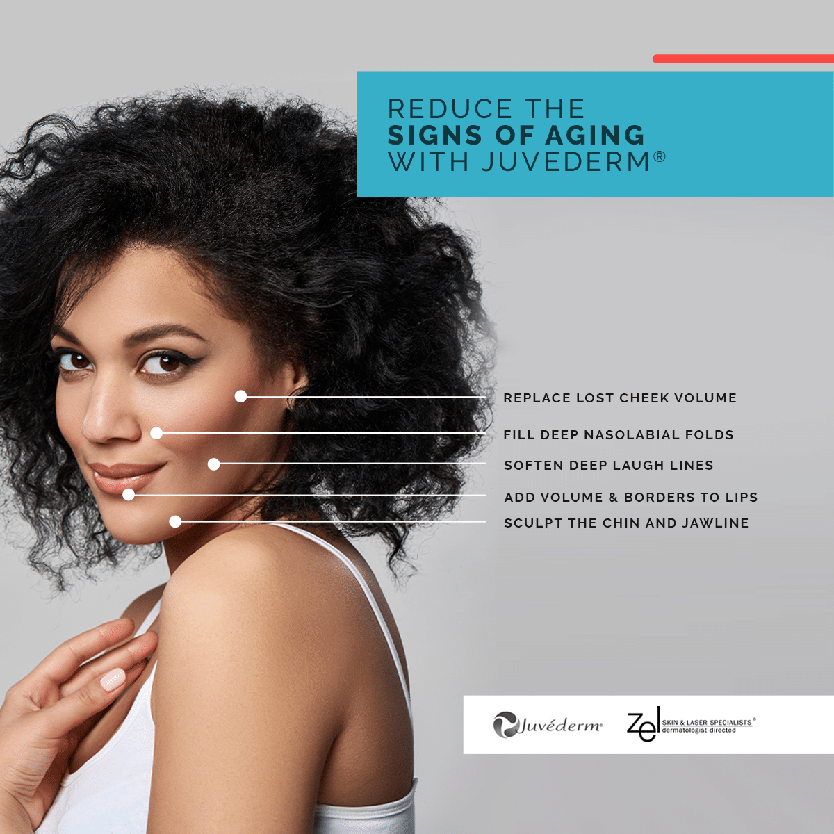 With Juvederm®, a hyaluronic acid-based dermal filler, the Minneapolis area's Zel Skin & Laser Specialists team can address a range of signs of facial aging.
